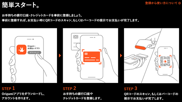 オリガミペイ簡単スタート