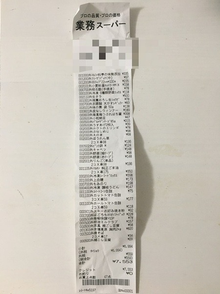 【業務スーパー】輸入食品ばかりで国産品は少ないの？　筆者買い物レシートから食品の「産地」を検証