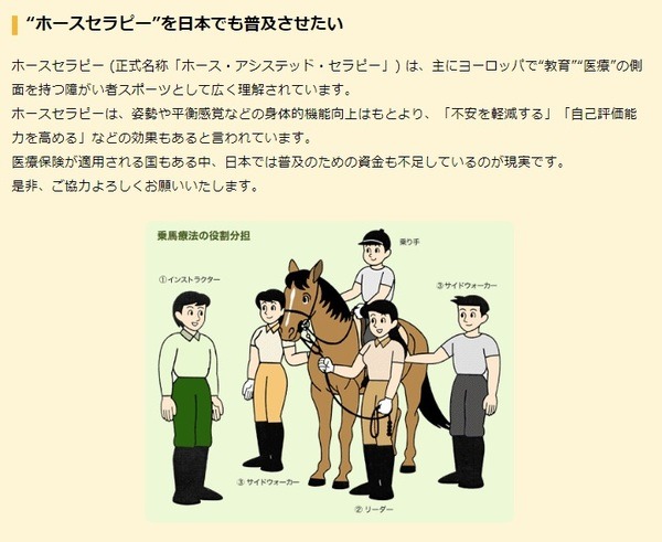 ホースセラピー（障がい者乗馬）応援定期預金