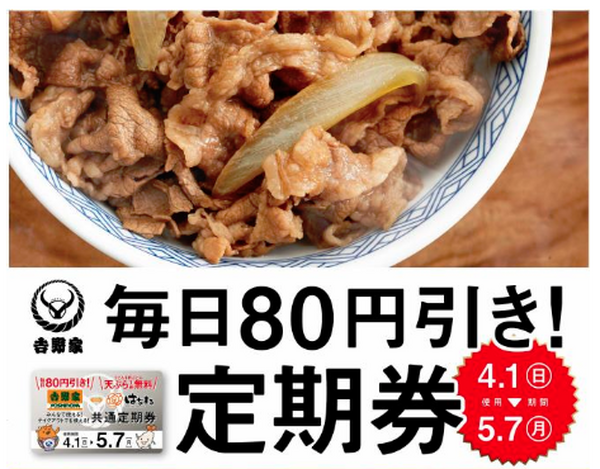 吉野家の春の定期券