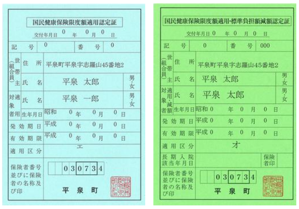 限度額適用認定証