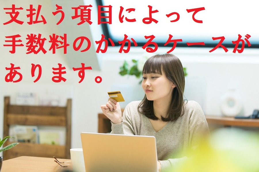 支払う項目によって、手数料のかかるケースがある
