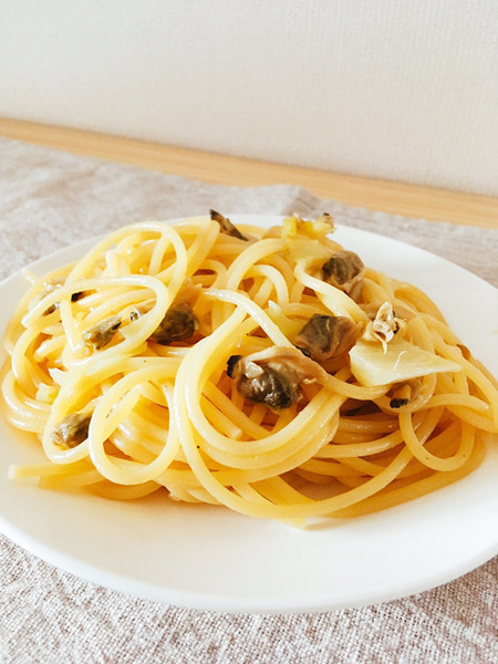 あさりとキャベツのオイルパスタ