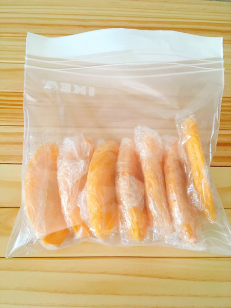 1つずつラップに包んで保存