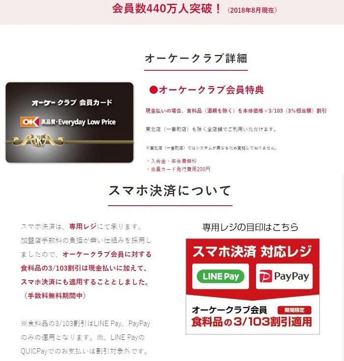 オーケークラブ会員カードとスマホ決済