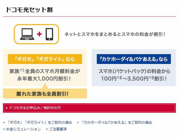 ドコモ光セット割