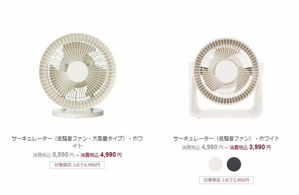 無印のサーキュレーター