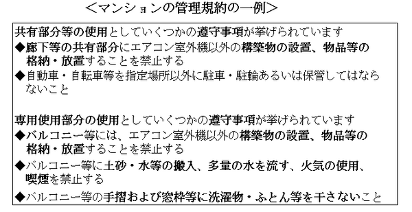 マンション共有部についてのルール
