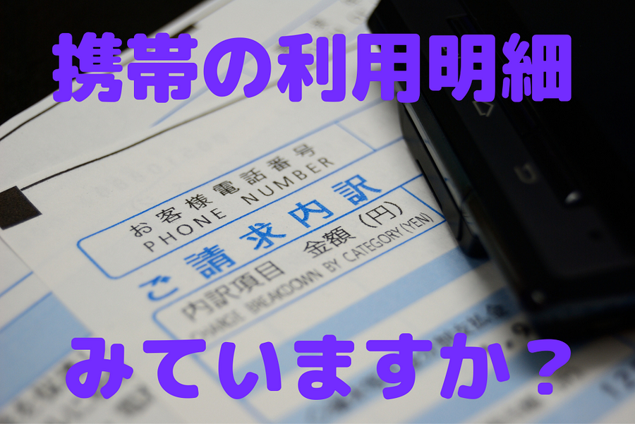 携帯の利用明細 みていますか？