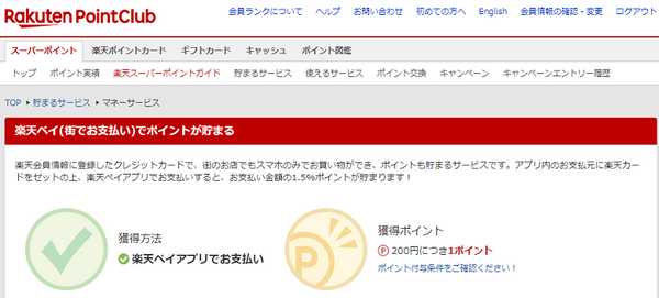 楽天ポイントクラブ