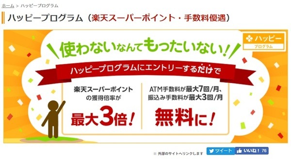 楽天銀行ハッピープログラム