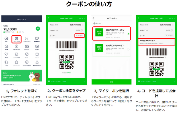 クーポンの使い方
