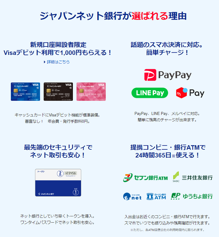 ジャパンネット銀行が選ばれる理由