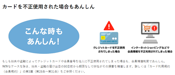カードが不正利用されたときの補償
