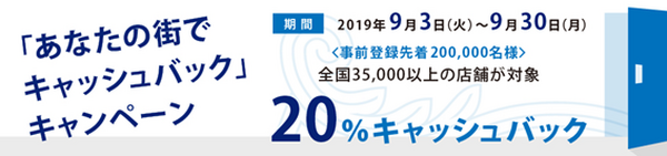 アメックスは対象店舗の利用で20％還元
