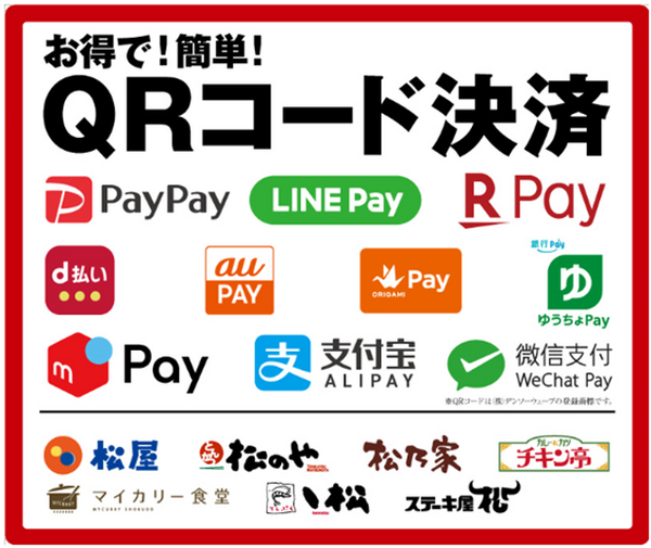 松屋での支払い方法