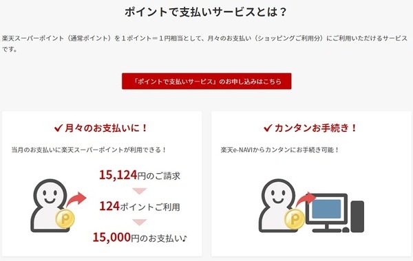 ポイントでクレジットカードの支払いができる