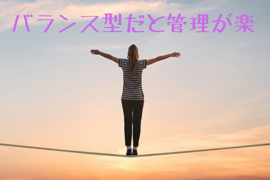 バランス型だと管理が楽です