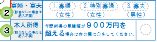 A　受給者(2)寡婦・寡夫(3)本人所得
