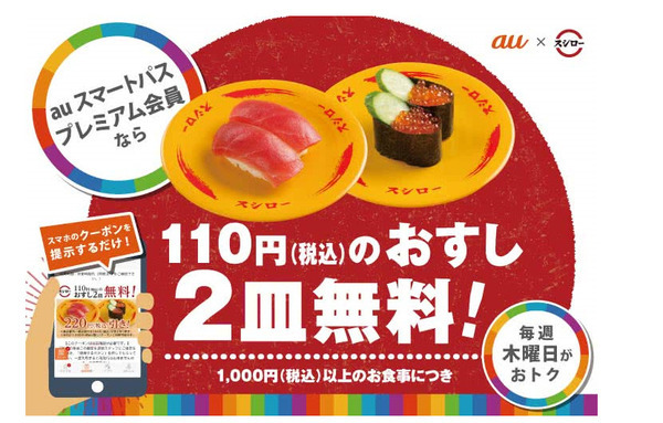 auスマートパスプレミアム会員はスシローでお得