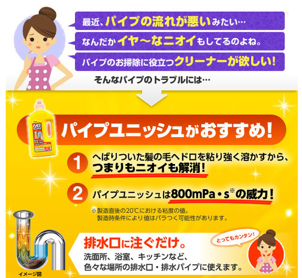 パイプユニッシュを流し込む