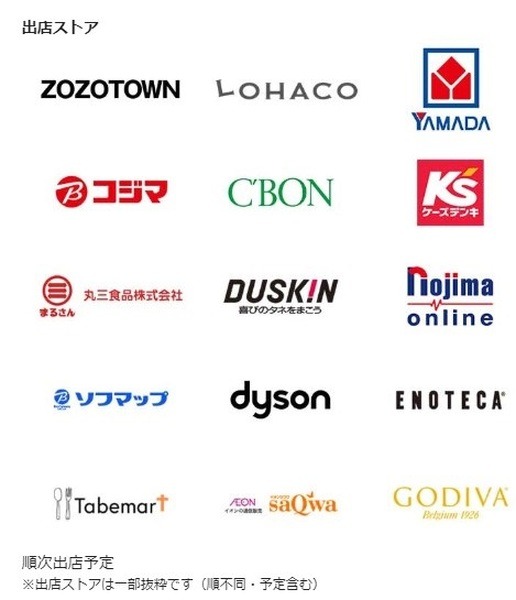 ペイペイモールの出店ストア