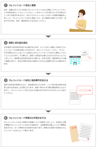紛失・盗難の際には慌てずに行動してください