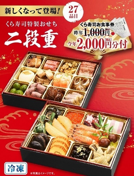 くら寿司のおせち二段重冷凍