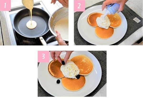 パンケーキの調理工程