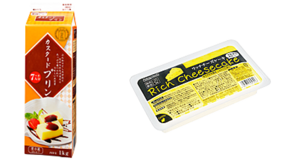 牛乳パック入りのプリンや、豆腐のパッケージを使ったチーズケーキ