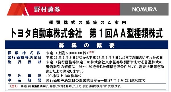 2015夏のボーナス預け先　高金利ランキングまとめ　+　話題のトヨタ種類株を考察