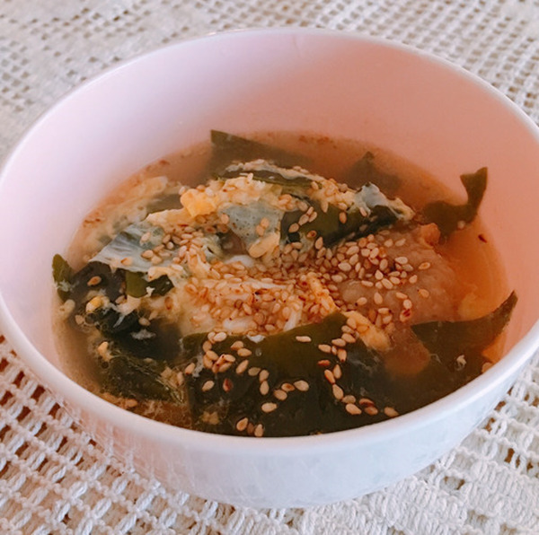 肉だんごのたまごわかめスープ