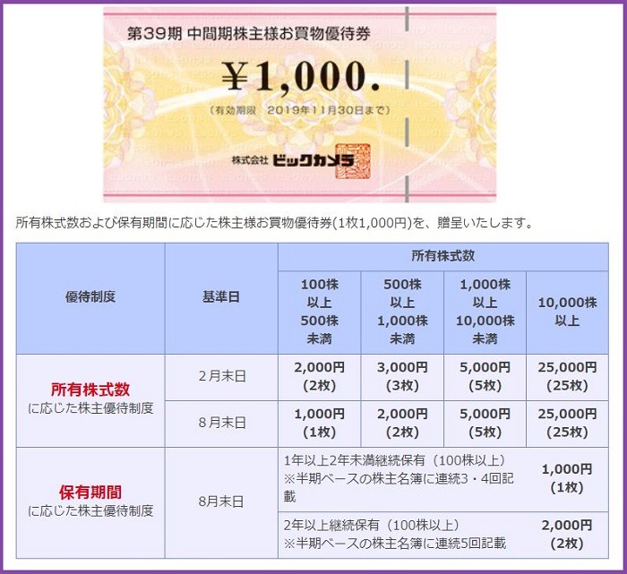 ビックカメラお買い物券