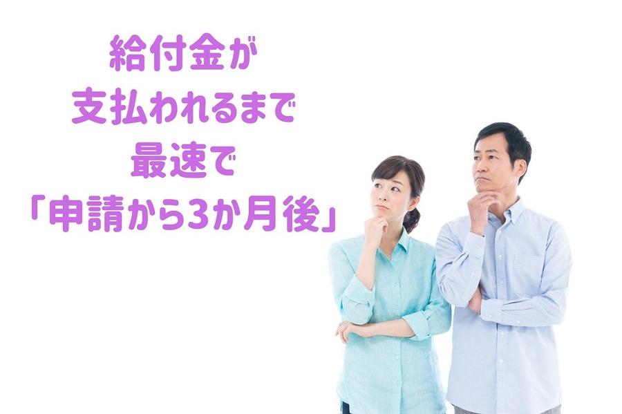 給付金が 支払われるまで 最速で 「申請から3か月後」