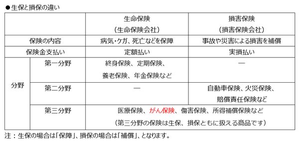 生保と損保の違い