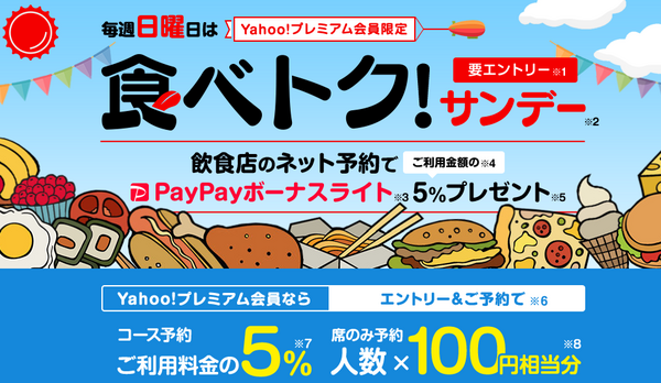 日曜日に対象店舗利用で最大5％還元されます