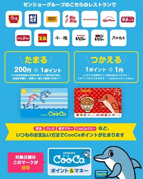 ゼンショーで使えるポイントカード