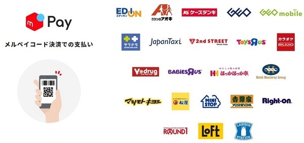 メルペイコードで支払える店