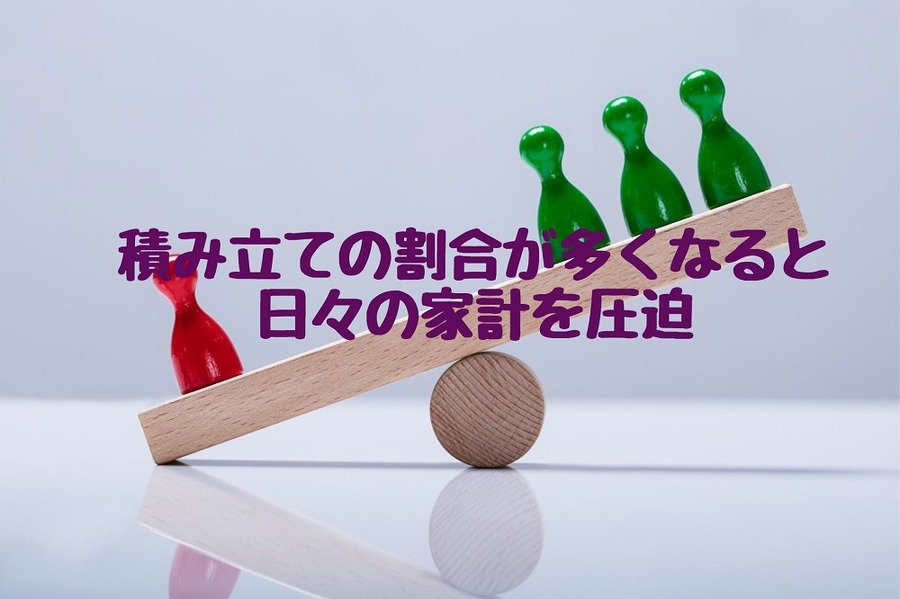積み立ての割合が多くなると日々の家計を圧迫