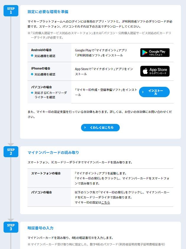 マイキーIDの設定方法