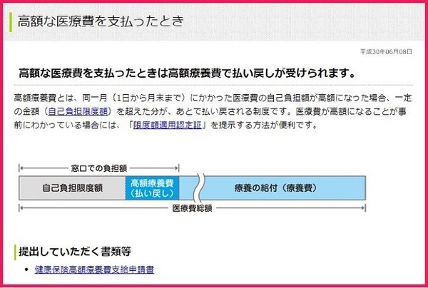 高額な医療費を払った時