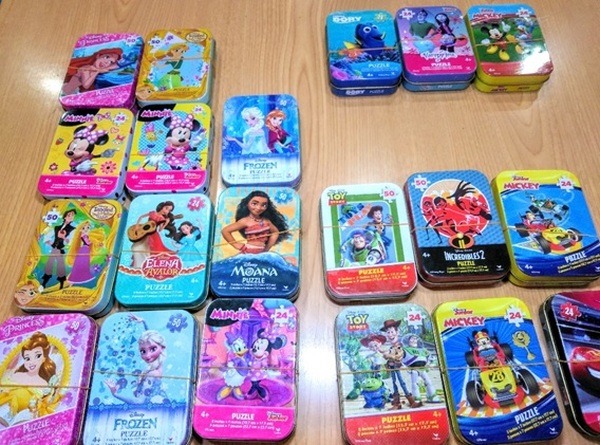 かわいい缶に入ったパズル