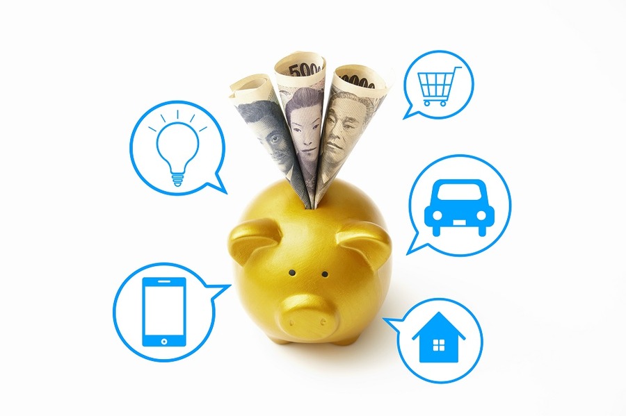 ぶたの貯金箱とお金