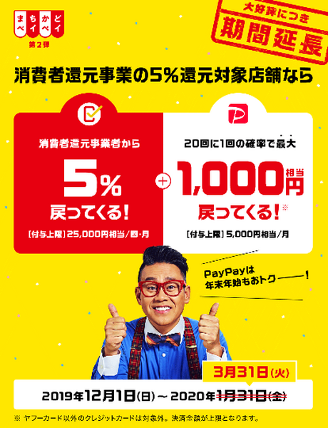 4月1日でPayPayチャンスが終了