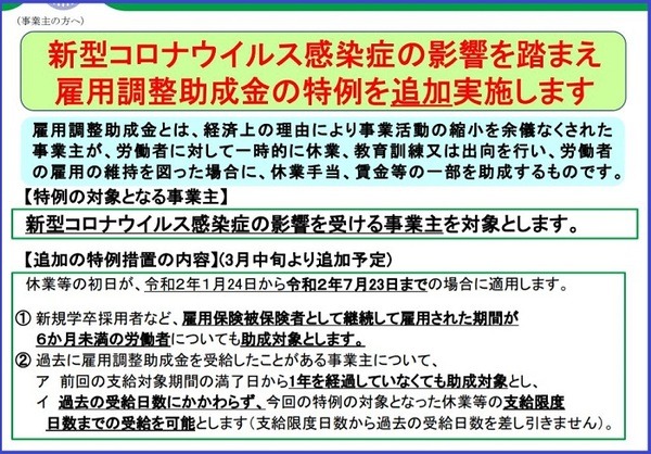 雇用調整助成金