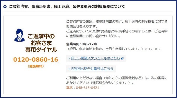 フラット35お客様専用ダイヤル