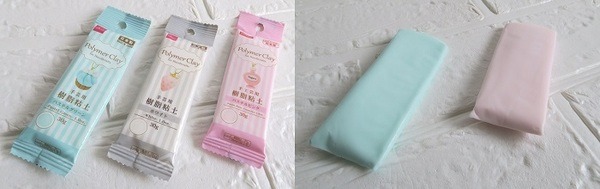 パステルカラーの樹脂粘土