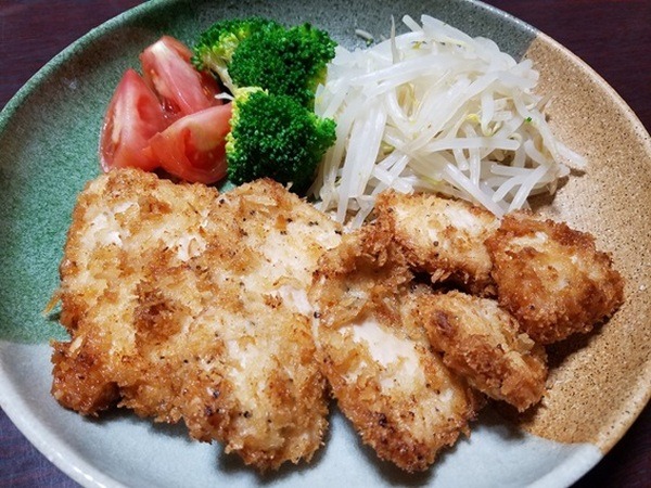 ムネ肉のマヨとパン粉の揚げもの