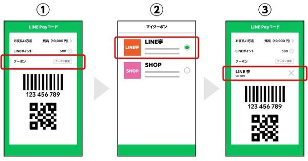 クーポンをダウンロードして手順に沿って準備