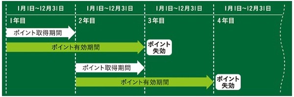 ポイント有効期限は翌年12月31日
